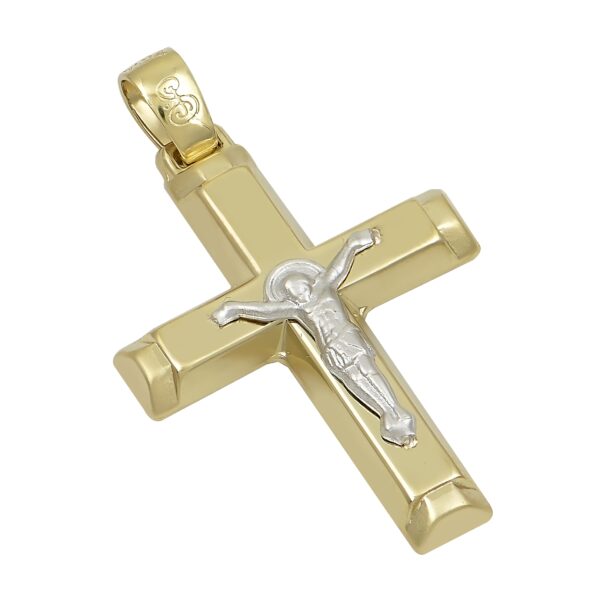 Χρυσός δίχρωμος Σταυρός Ανδρικός K14