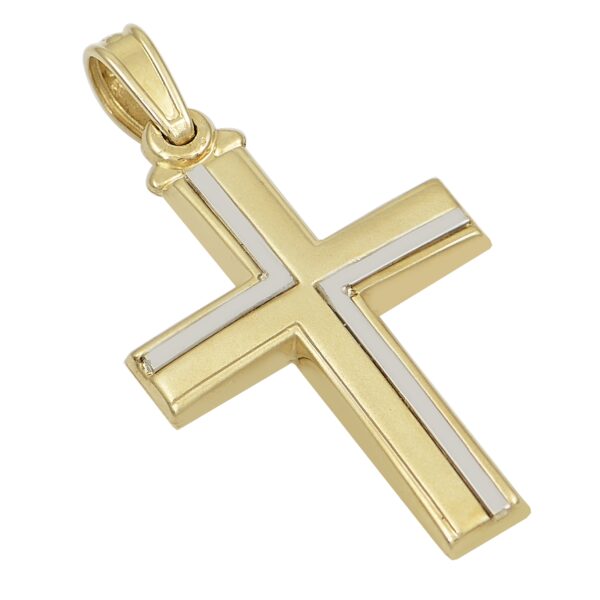 Χρυσός δίχρωμος Σταυρός Ανδρικός K14