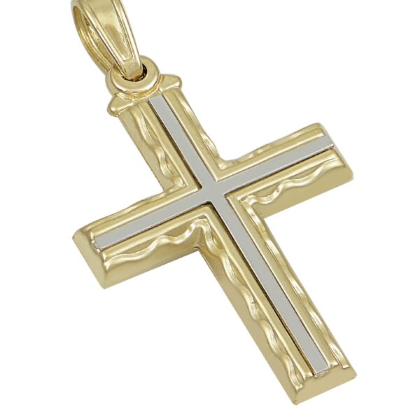 Χρυσός δίχρωμος Σταυρός Ανδρικός K14