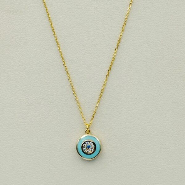 Χρυσό Μοτίφ Λαιμού Ματάκι Διπλής Όψης Κ14